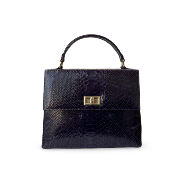 Mayam Purple Python Top Handle Bag