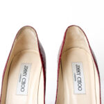 Jimmy Choo Red Lizard Embossed Leather Cosmic Platform Pumps Size 35 - Image 8
