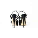 Gina Black Patent Platform Sandals Size 36 - Image 4