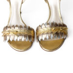 Dior Gold Metallic Leather D'orsay Pumps Size 36 - Image 7