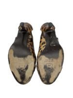 Stuart Weitzman Leopard Print Leather Peep Toe Sandals Size 37 - Image 4