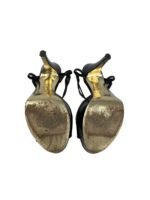 Gina Black Patent Platform Sandals Size 36 - Image 5