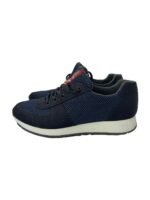 Prada Black/Navy Blue Nylon Lace Up Sneakers Size 40 - Image 3