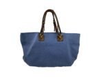 Bottega Veneta Blue Canvas Shopper Tote