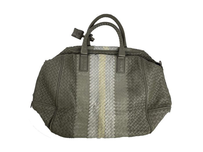 Bottega Veneta Grey Cabin Luggage with Blue Interior - Image 3
