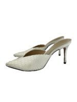 Schutz White Croc Embossed Leather Charla Mule Size 39 - Image 2