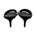 Louis Vuitton Black Velvet Crystal Embellished Slides Size 41 - Image 8