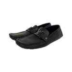 Louis Vuitton Black Leather Monte Carlo Slip On Loafers Size