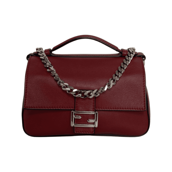 Fendi Red Leather Double Micro Baguette Monster Crossbody Bag - Image 3