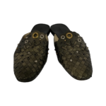 Bottega Veneta Bronze Intrecciato Leather Fiandra Flat Mules Size 37 - Image 3