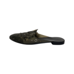 Bottega Veneta Bronze Intrecciato Leather Fiandra Flat Mules Size 37 - Image 4