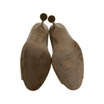 Manolo Blahnik Beige Satin Matik Peep Toe Pumps Size 37.5 - Image 9