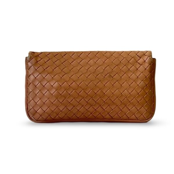 Bottega Veneta Beige Intrecciato Leather Turnlock Pouch - Image 4