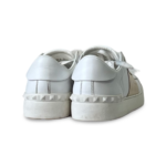 Valentino White Leather Rockstud Low Top Sneakers - Image 4
