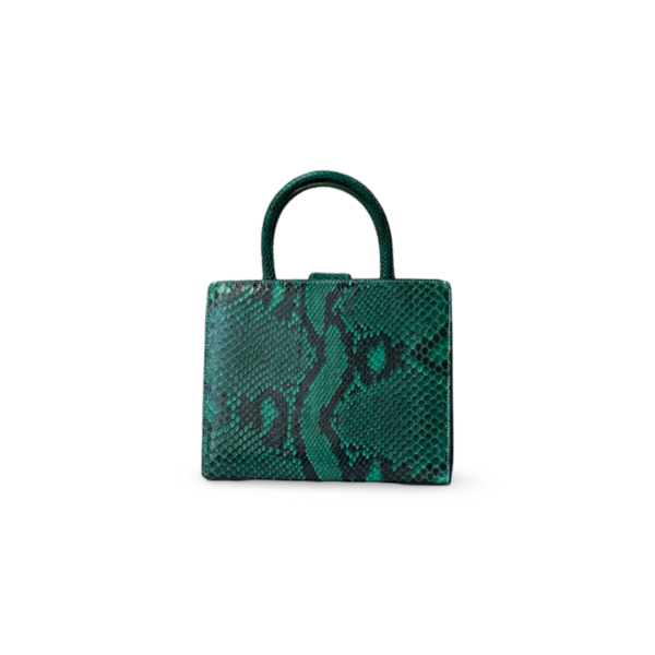 S'uvimol Python Medium Sweet Box Bag (Glossy Green) - Image 3