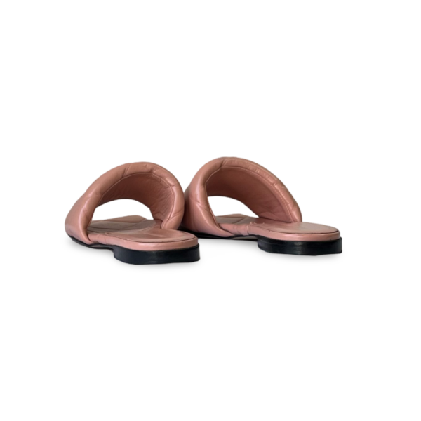 Bottega Veneta Pink Quilted Leather Lido Flat Slides, Size 37 - Image 3