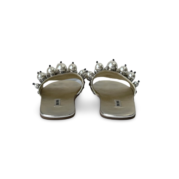 Miu Miu Gold Metallic Pearl Slides - Image 5