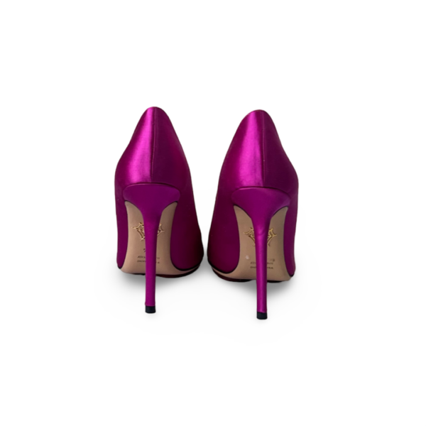 Charlotte Olyphia Satin Pink Pointy Heels - Image 6