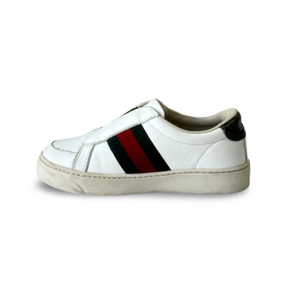 Gucci Kids white leather web ace slip on sneakers Size 24 - Image 3