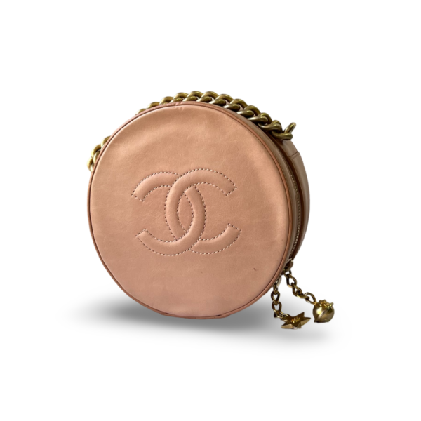 Chanel Calfskin Round As Earth Evening Bag Beige