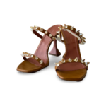 Amina Muaddi Julia Leather Spike Slide Sandals - Image 3