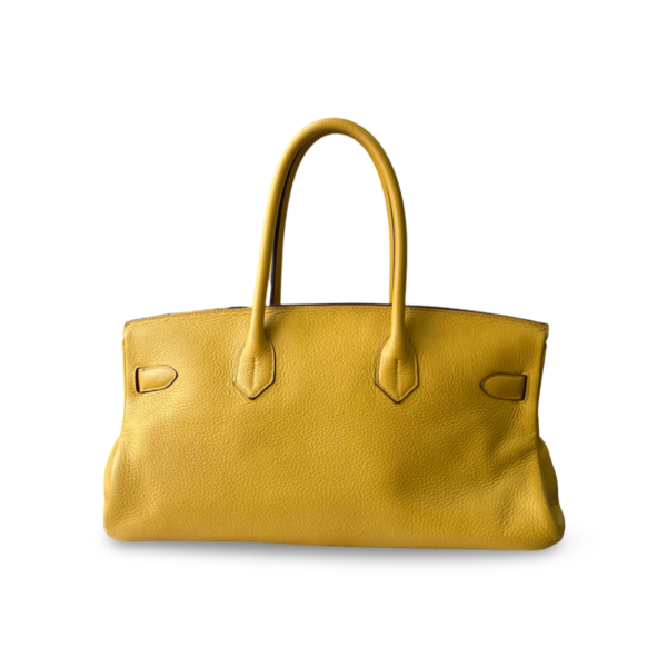 HERMÈS Shoulder Birkin Handbag in Soleil Clemence Leather with Palladium Hardware - Image 2