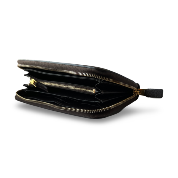 TOM FORD Black Leather TF Zip Around Continental Wallet - Image 3