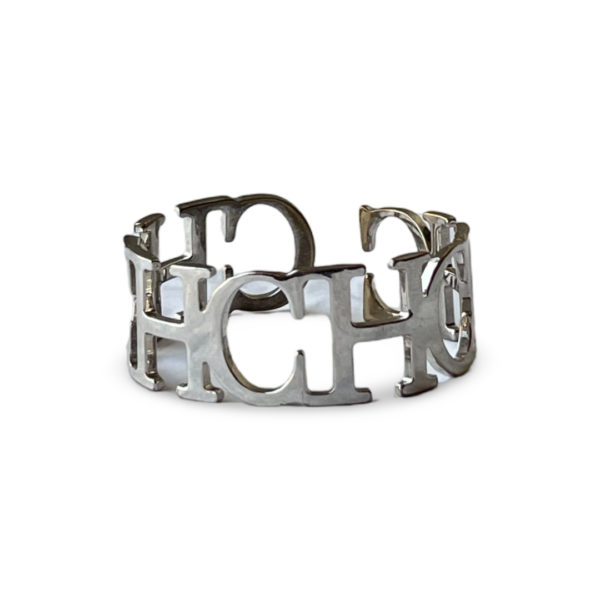 CH Carolina Herrera Silver Tone Between the Line Cuff Bracelet