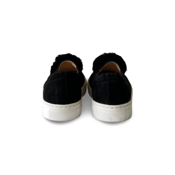 Aquazzura Black Suede Pom-Pom Slip-On Sneakers (Size 29) - Image 5