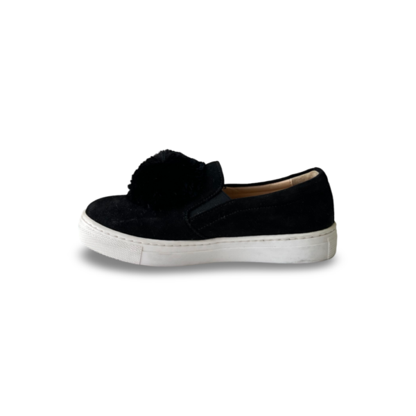 Aquazzura Black Suede Pom-Pom Slip-On Sneakers (Size 29) - Image 3