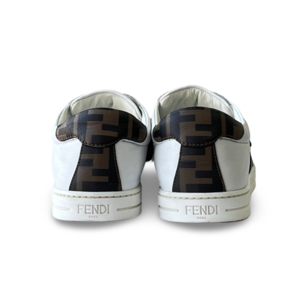 Fendi Kids White Leather FF Trainers Unisex Sneakers Size 35 - Image 5