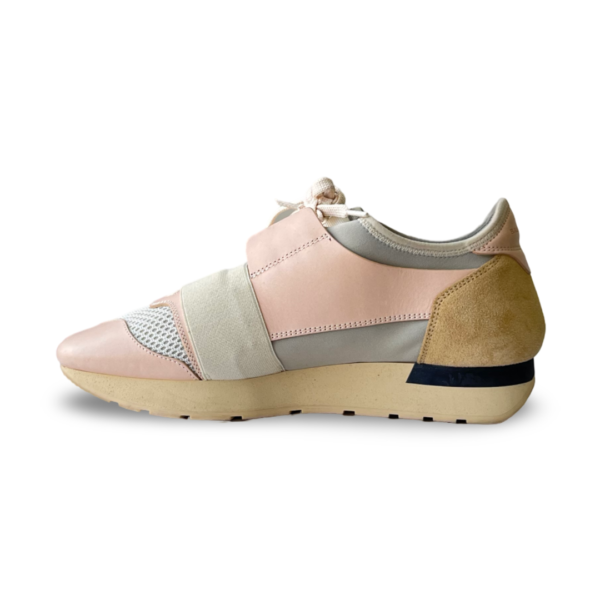 Balenciaga Tricolor Leather and Mesh Race Runner Sneakers (Size 38) - Image 2