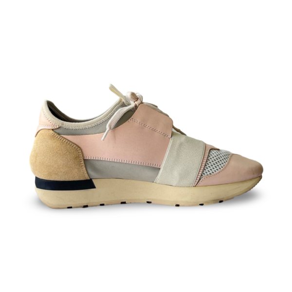 Balenciaga Tricolor Leather and Mesh Race Runner Sneakers (Size 38) - Image 3