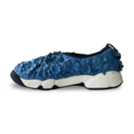 Dior Light Blue Perforated Leather Floral Applique Fusion Sneakers Size 38.5 - Image 2