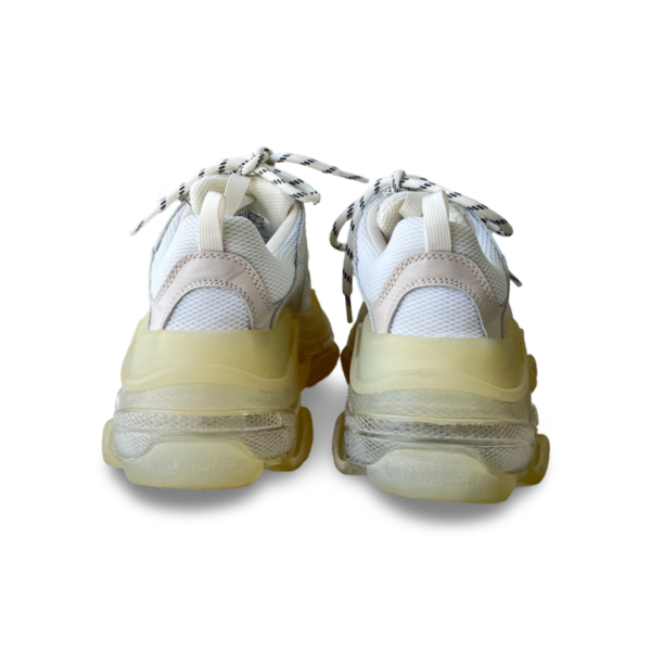 Balenciaga Grey Mesh and Leather Triple S Clear Sole Sneakers (Size 38) - Image 4