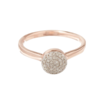 Monica Vinader Nura Mini Pebble Stacking Ring in 18k Rose Gold Vermeil & Diamond - Image 3