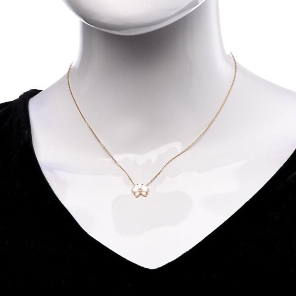 Cartier 18K Yellow Gold Mother Of Pearl Diamond Caresse D'Orchidees Par Cartier Necklace - Image 3