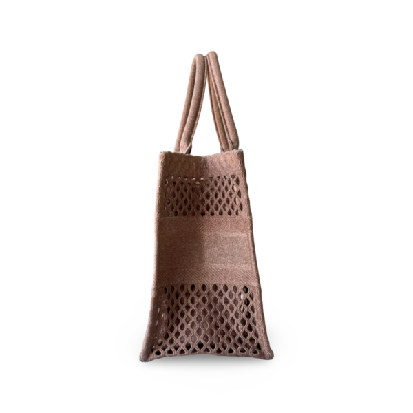 Dior Pink Canvas Medium Mesh Book Tote - Image 4