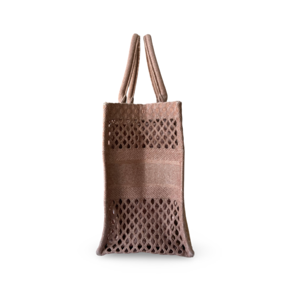 Dior Pink Canvas Medium Mesh Book Tote - Image 3