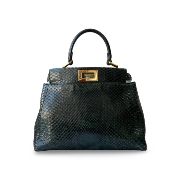 Fendi Peekaboo Mini Green Python Bag - Image 2