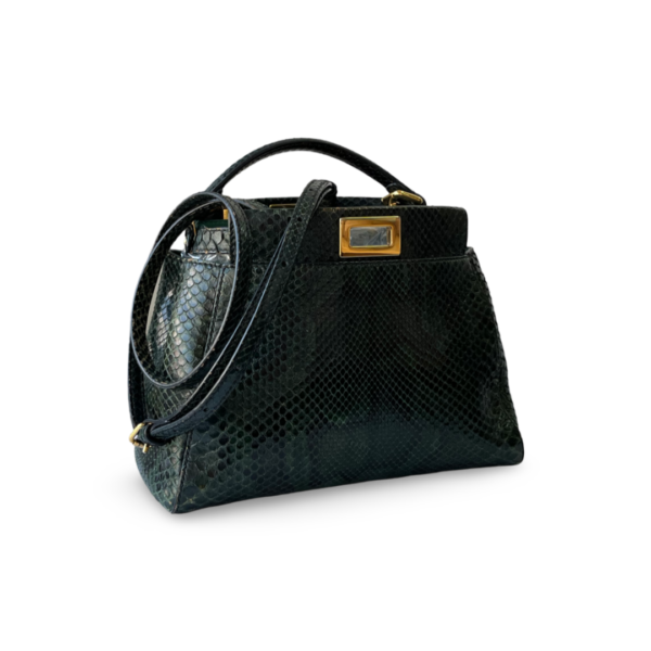 Fendi Peekaboo Mini Green Python Bag - Image 6