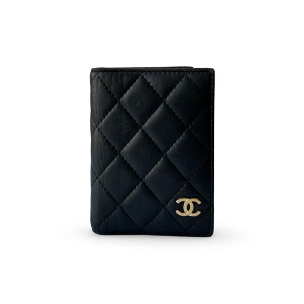 Chanel Black Quilted Leather Bifold Card Holder