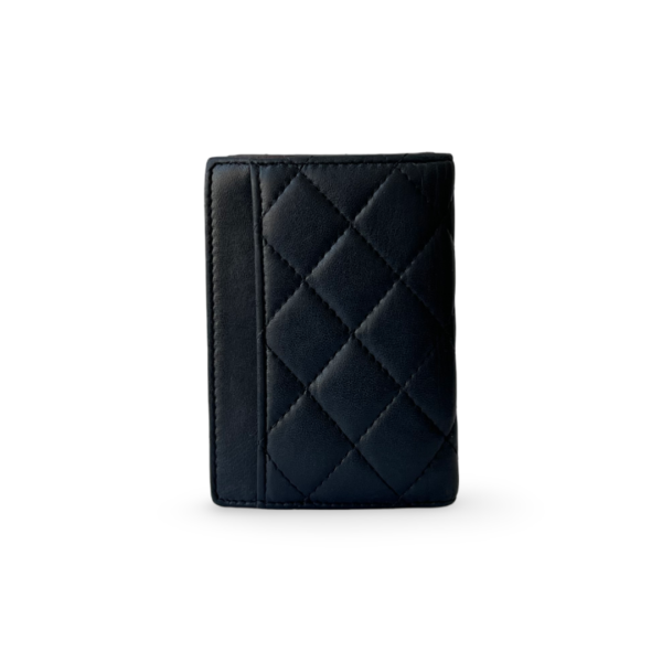 Chanel Black Quilted Leather Bifold Card Holder - Image 3