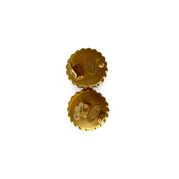 Chanel Black Gold Coco Clip-On Earrings - Image 4