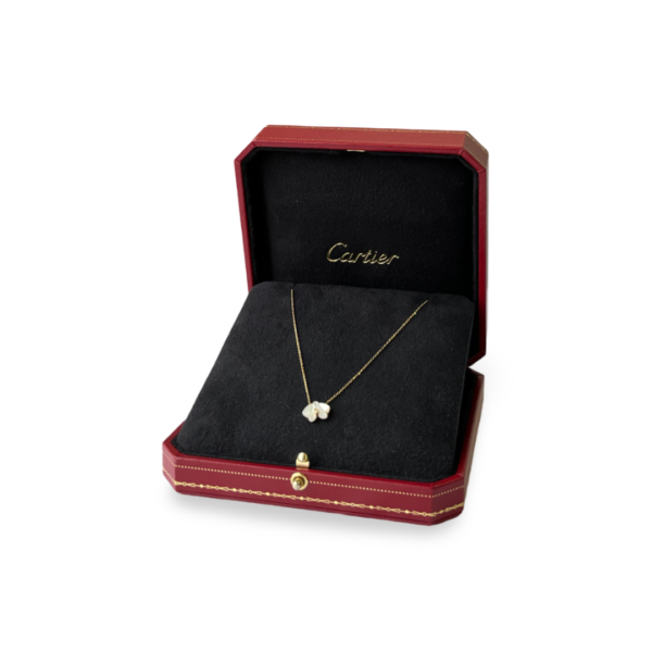 Cartier 18K Yellow Gold Mother Of Pearl Diamond Caresse D'Orchidees Par Cartier Necklace