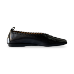 Jil Sander Ballet Shoes - Leather Ballerinas with Stitching Details and a Detachable Metal Ankle Bracelet - Image 6