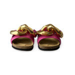 JW Anderson Chain Leather Slide in Fuchsia - Image 2