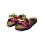 JW Anderson Chain Leather Slide in Fuchsia