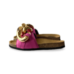 JW Anderson Chain Leather Slide in Fuchsia - Image 3