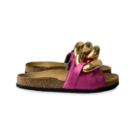 JW Anderson Chain Leather Slide in Fuchsia - Image 4